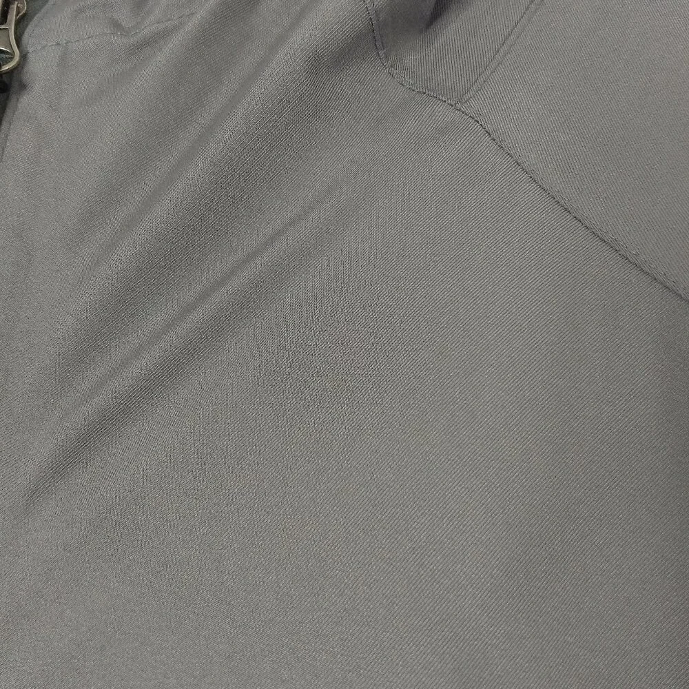George Grey Hooded Rain Jacket Coat Zippered Adjustable Cuffs Medium Polyester